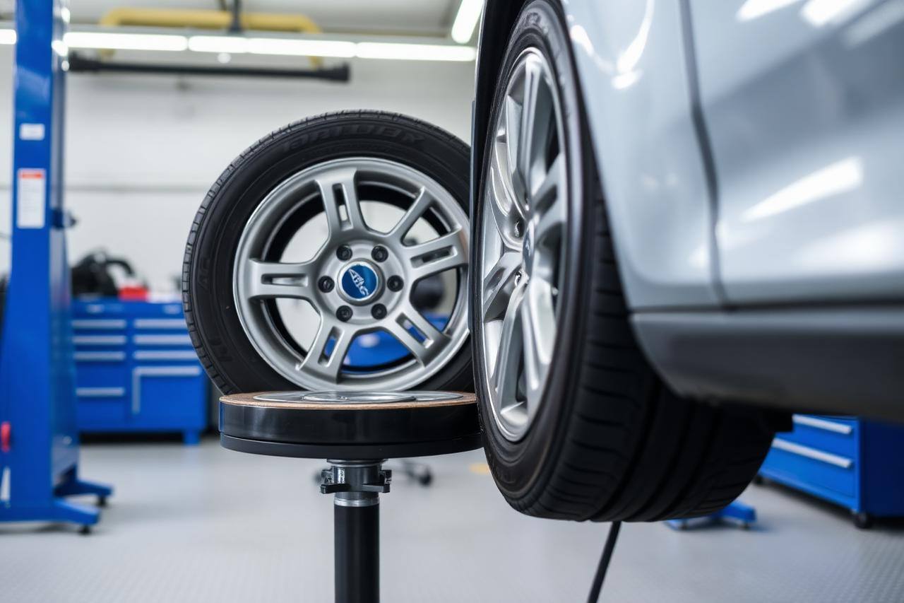 Tire service equipment at the Abby's Tires warehouse